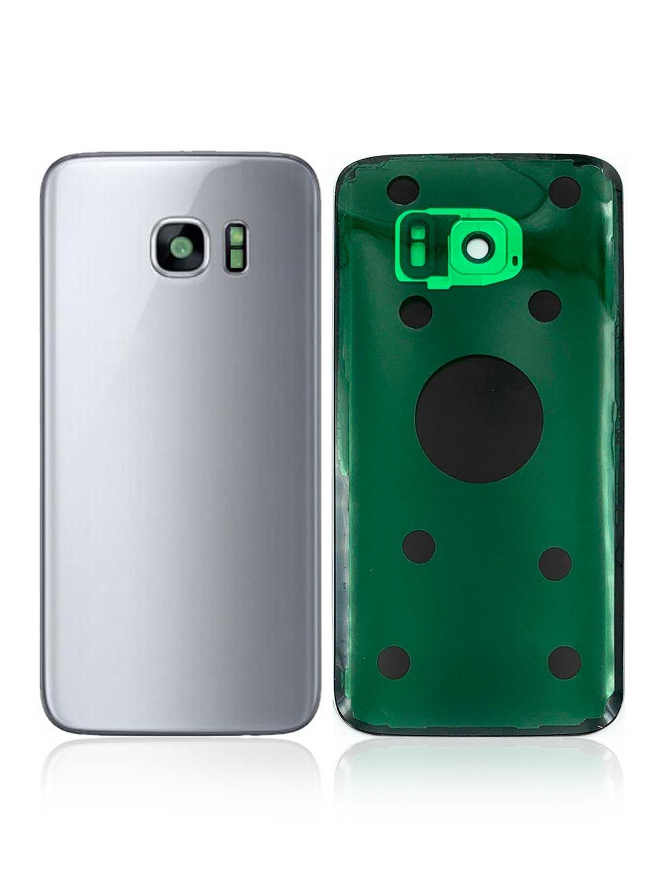 Back Cover Glass With Camera Lens Compatible For Samsung Galaxy S7 Replacement  (No Logo) (Vemake) (Silver)