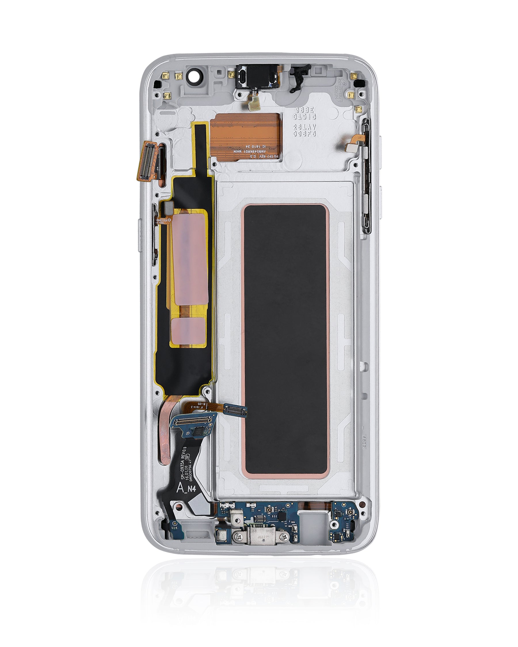Replacement OLED Assembly With Frame Compatible For Samsung Galaxy S7 Edge (All US Models / G935A) (Refurbished) (Silver)
