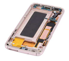 Replacement OLED Assembly With Frame Compatible For Samsung Galaxy S7 Edge (All US Models / G935A) (Refurbished) (Blue Coral)