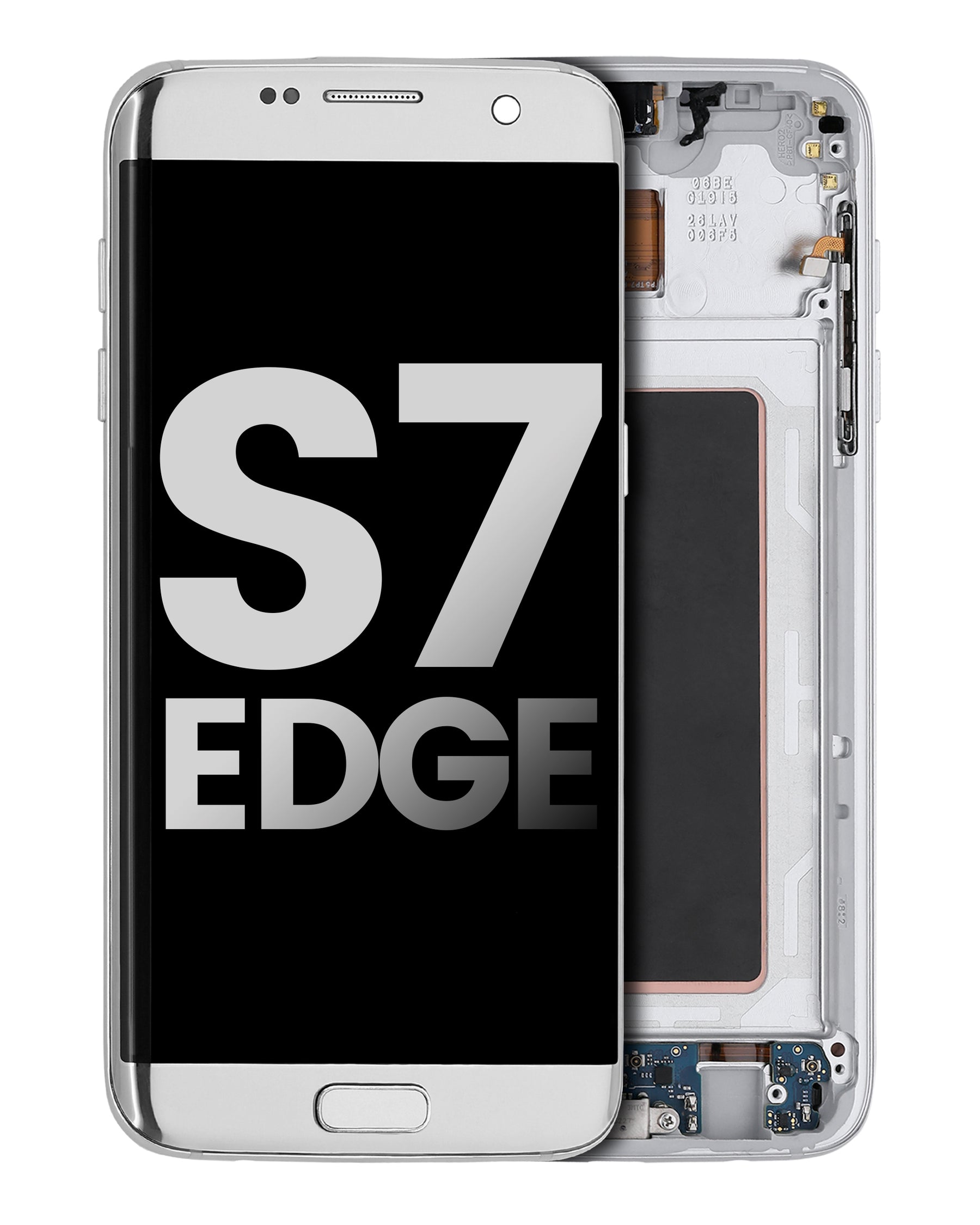 OLED Assembly With Frame Compatible For Samsung Galaxy S7 Edge Replacement (All US Models) (Used OEM Pull: Grade A) (Silver)