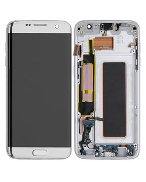 OLED Assembly With Frame Compatible For Samsung Galaxy S7 Edge Replacement (All US Models) (Used OEM Pull: Grade A) (Silver)
