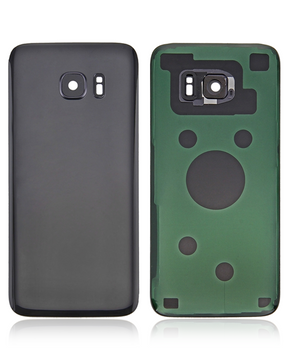 Back Cover Glass With Camera Lens Compatible For Samsung Galaxy S7 Edge Replacement by Macfactory.in(No Logo) (Vemake) (Black)