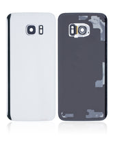 Back Cover Glass With Camera Lens Compatible For Samsung Galaxy S7 Edge Replacement (No Logo) (Vemake) (Silver)