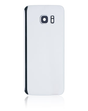 Back Cover Glass With Camera Lens Compatible For Samsung Galaxy S7 Edge Replacement (No Logo) (Vemake) (Silver)