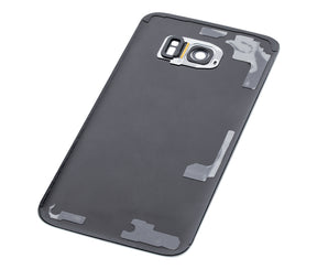 Back Cover Glass With Camera Lens Compatible For Samsung Galaxy S7 Edge Replacement (No Logo) (Vemake) (Silver)