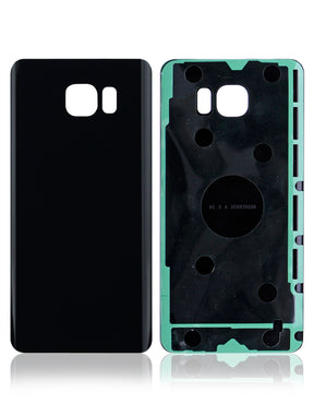 Back Cover Glass Compatible For Samsung Galaxy Note 5 Replacement (No Logo) (Vemake) (Black Sapphire)