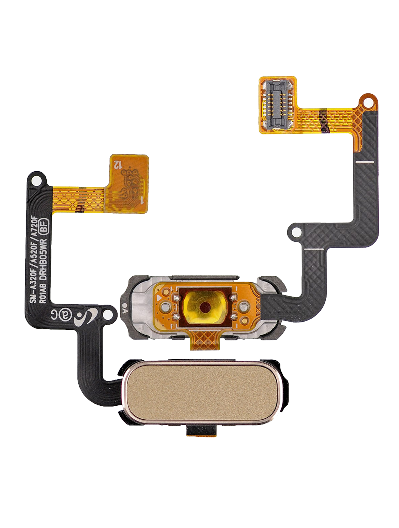 Replacement Fingerprint Reader With Flex Cable Compatible For Samsung Galaxy A3 (A320 / 2017) / A5 (A520 / 2017) / A7 (A720 / 2017) (Gold)