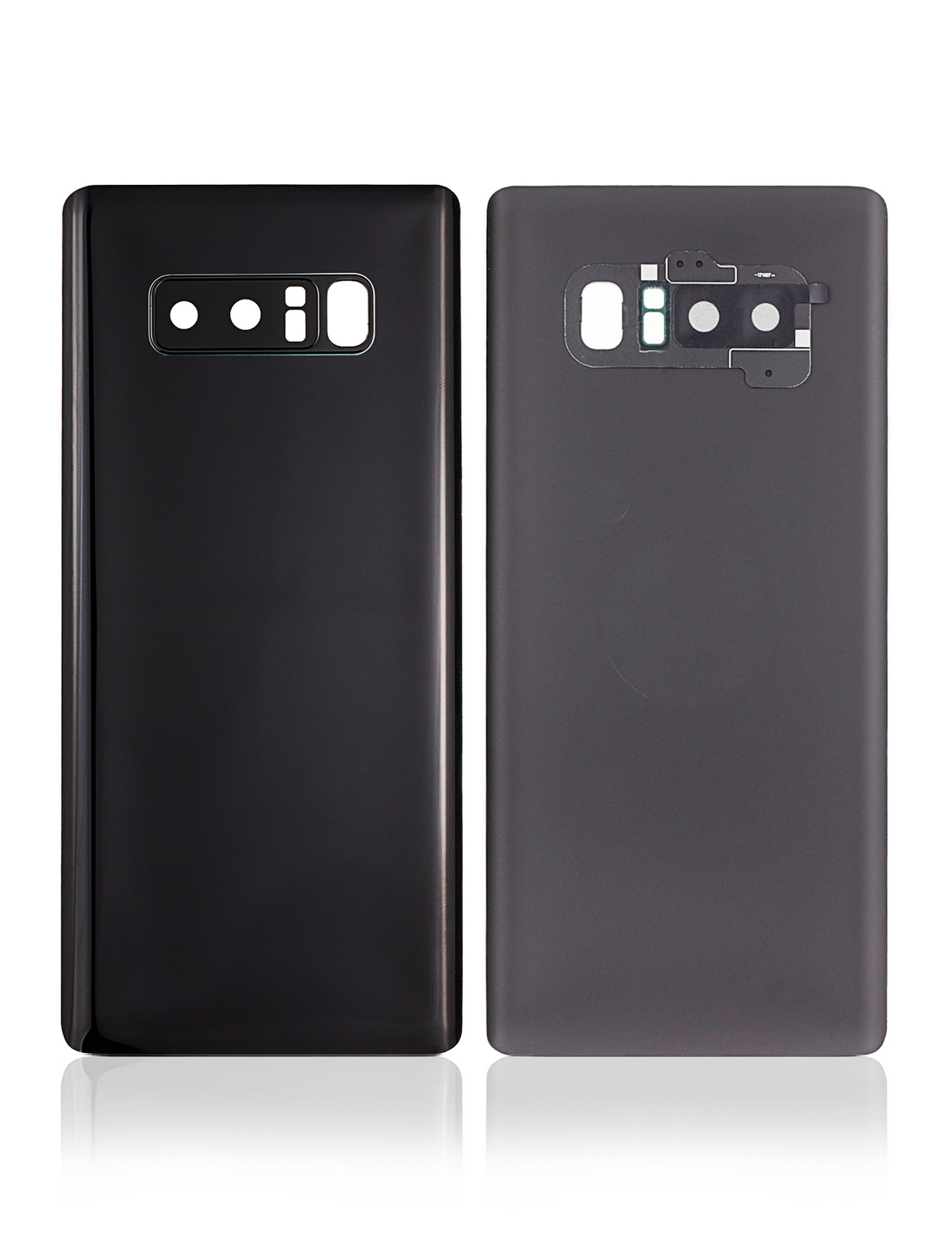 Back Cover Glass With Camera Lens Compatible For Samsung Galaxy Note 8 Replacement (No Logo) (Vemake) (Midnight Black)