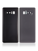 Back Cover Glass With Camera Lens Compatible For Samsung Galaxy Note 8 Replacement (No Logo) (Vemake) (Midnight Black)