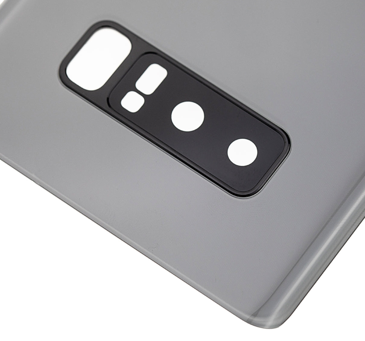 Back Cover Glass With Camera Lens Compatible For Samsung Galaxy Note 8 Replacement (No Logo) (Vemake) (Silver)