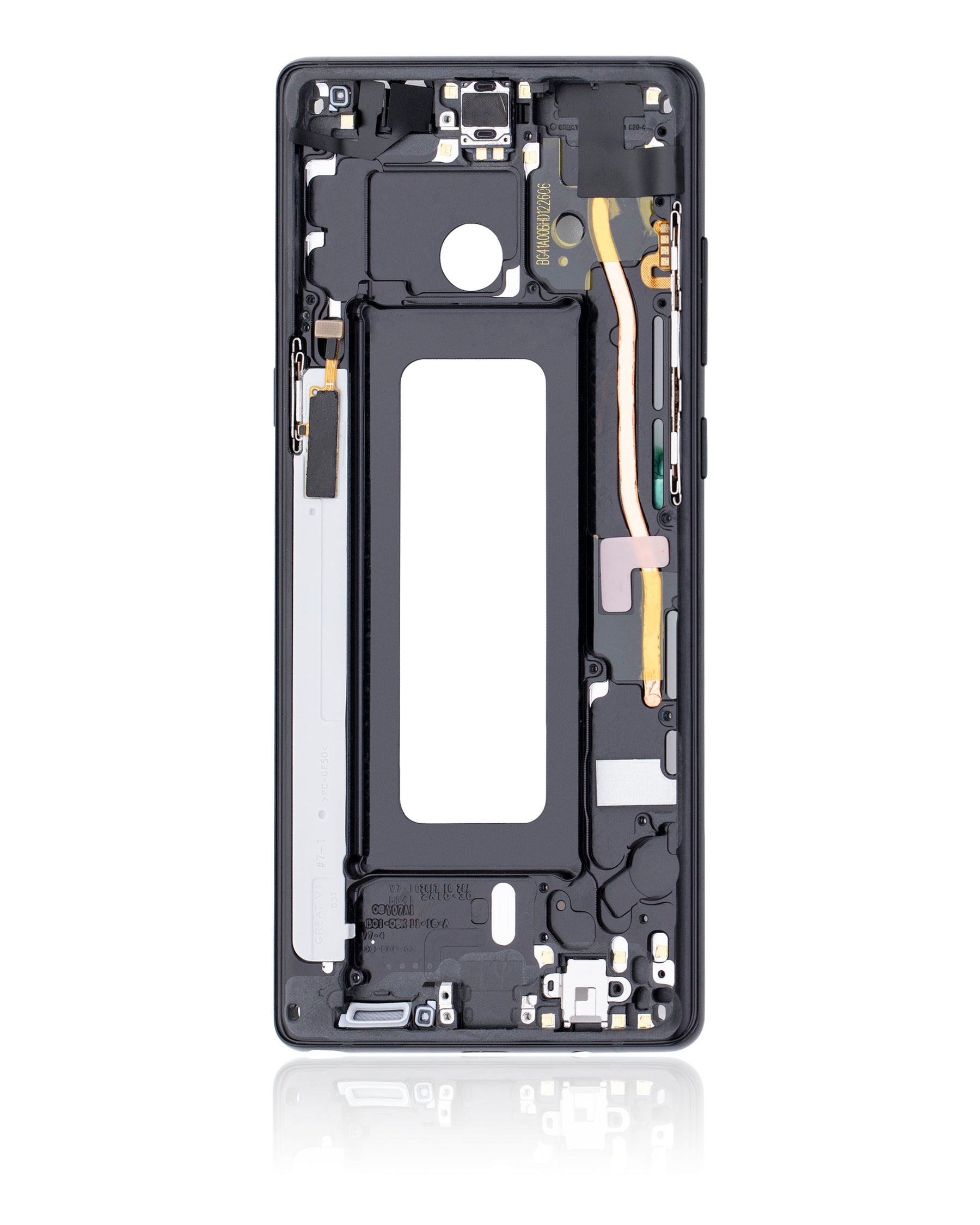 Replacement Mid-Frame Housing Compatible For Samsung Galaxy Note 8 (With Small Parts) (Midnight Black)