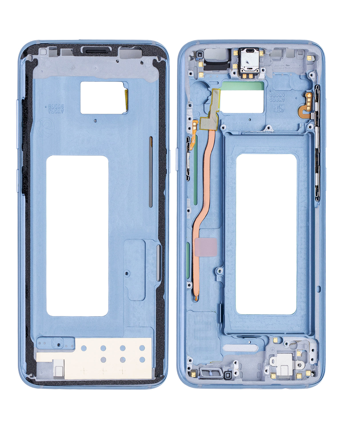 Replacement Mid-Frame Housing Compatible For Samsung Galaxy S8 (With Small Parts) (Coral Blue)