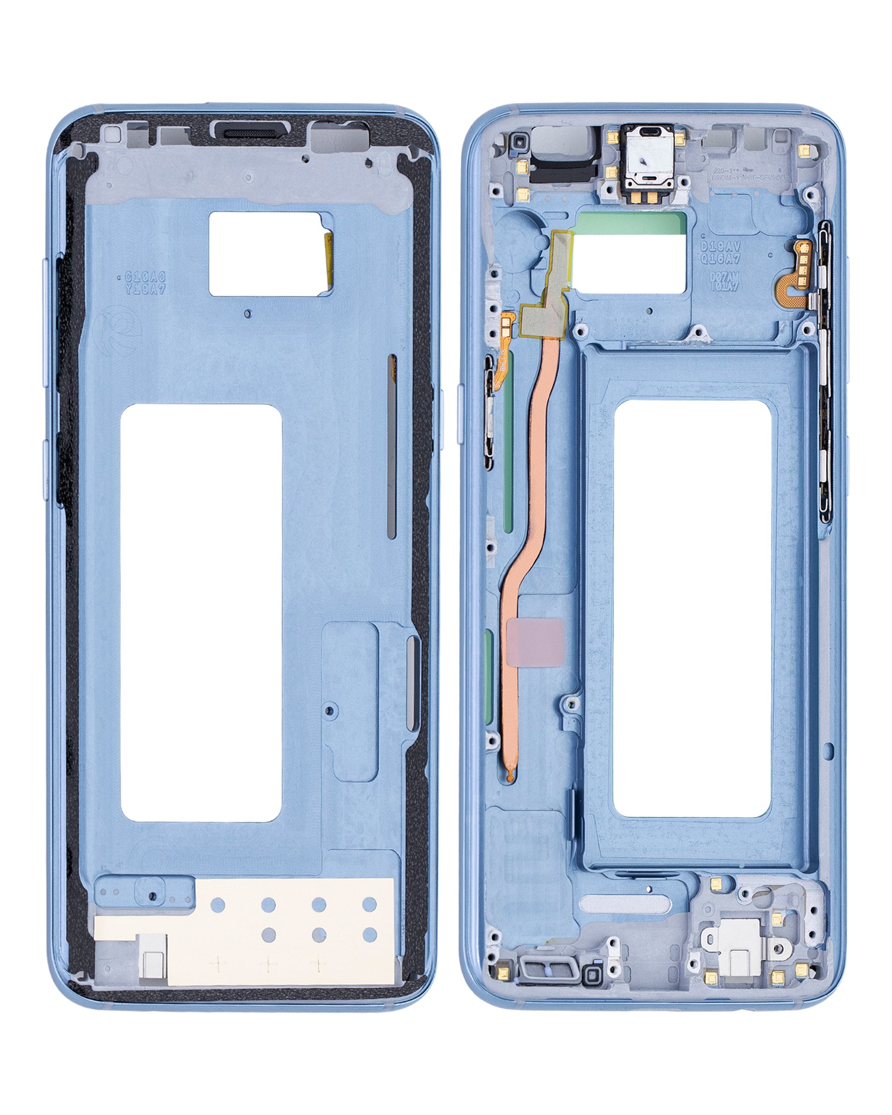 Replacement Mid-Frame Housing Compatible For Samsung Galaxy S8 (With Small Parts) (Coral Blue)