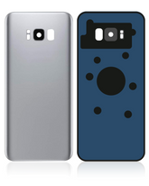 Replacement Back Cover Glass With Camera Lens Compatible For Samsung Galaxy S8 (No Logo) (Vemake) (Arctic Silver)