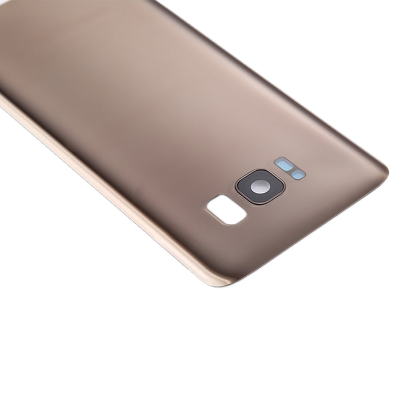 Replacement Back Cover Glass With Camera Lens Compatible For Samsung Galaxy S8 (No Logo) (Vemake) (Maple Gold)