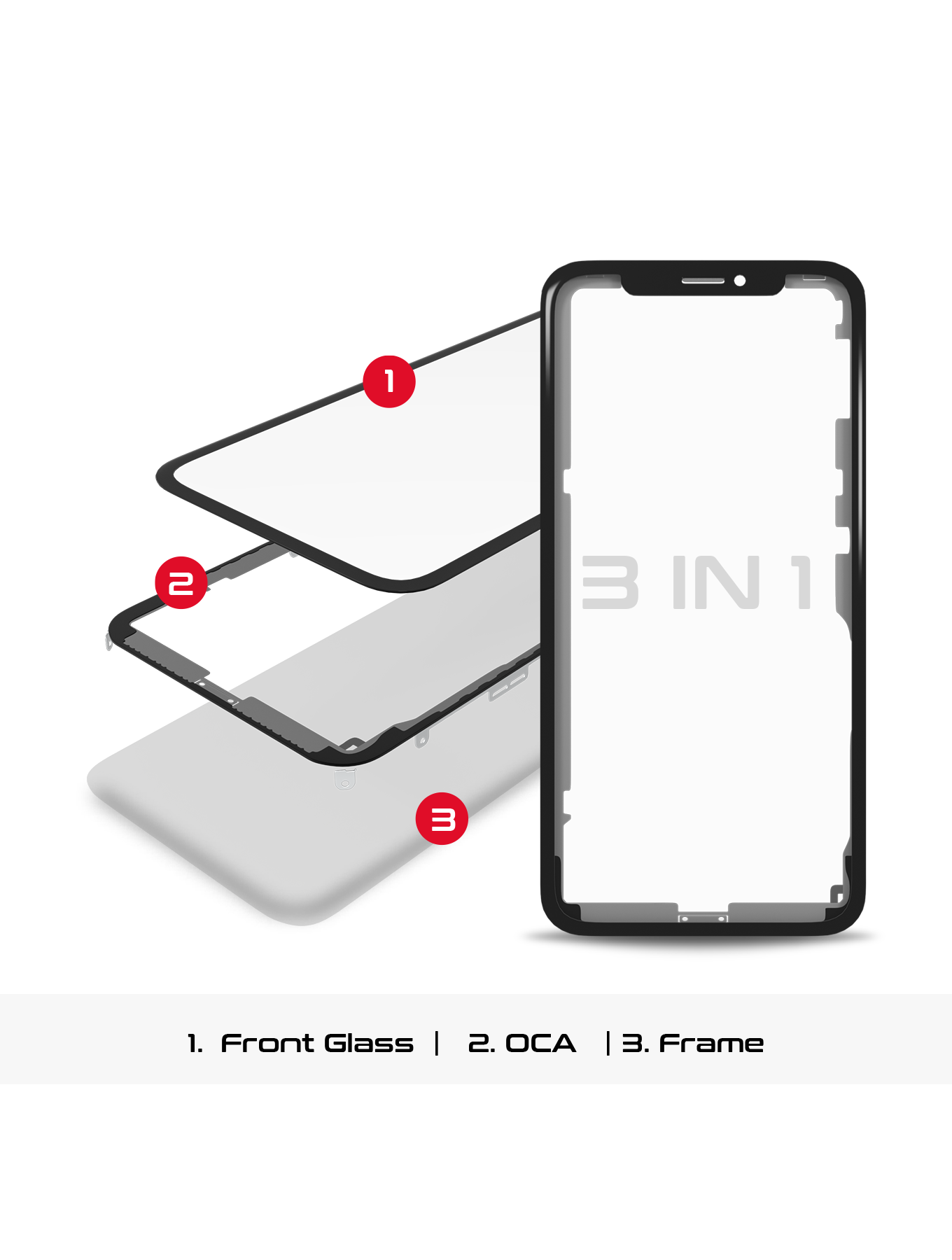 3 in 1 (Glass With OCA Pre-Installed + Frame) Compatible For iPhone 11 (OCA Master) (2 Pack)