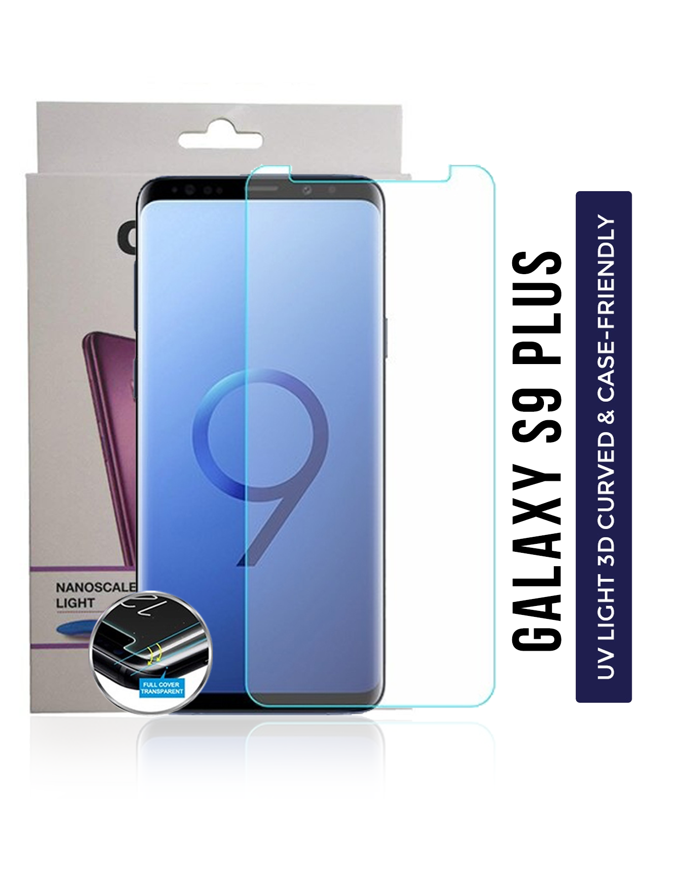 Replacement Casper UV Tempered Glass With Glue Compatible For Samsung Galaxy S9 Plus (Case Friendly)