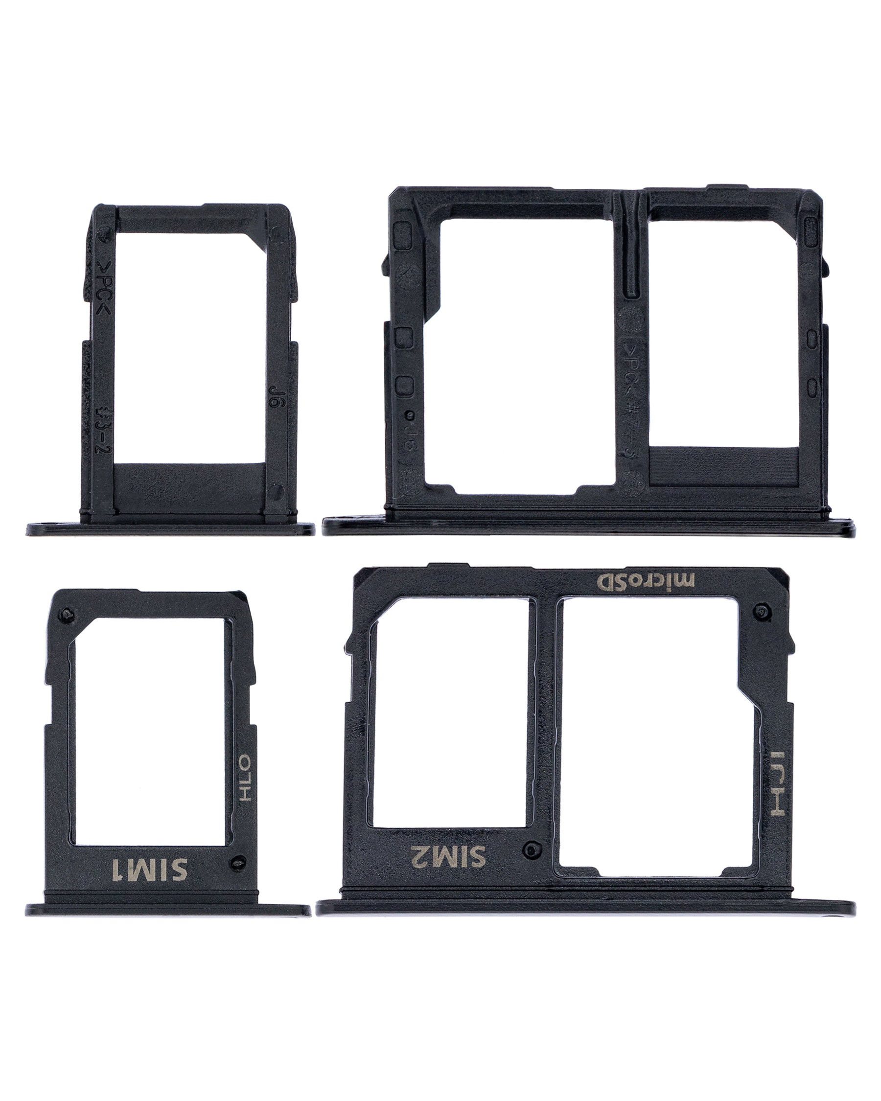 Sim Card Tray Compatible For Samsung Galaxy J8 (J810 / 2018) (Black) (2 Piece Set)