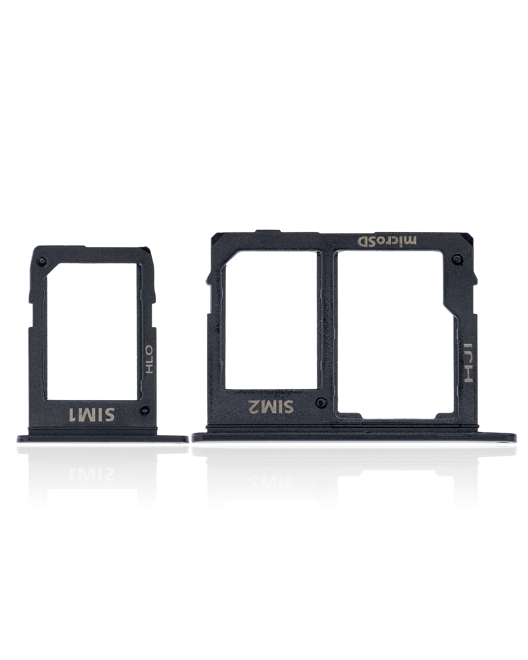 Sim Card Tray Compatible For Samsung Galaxy J8 (J810 / 2018) (Black) (2 Piece Set)