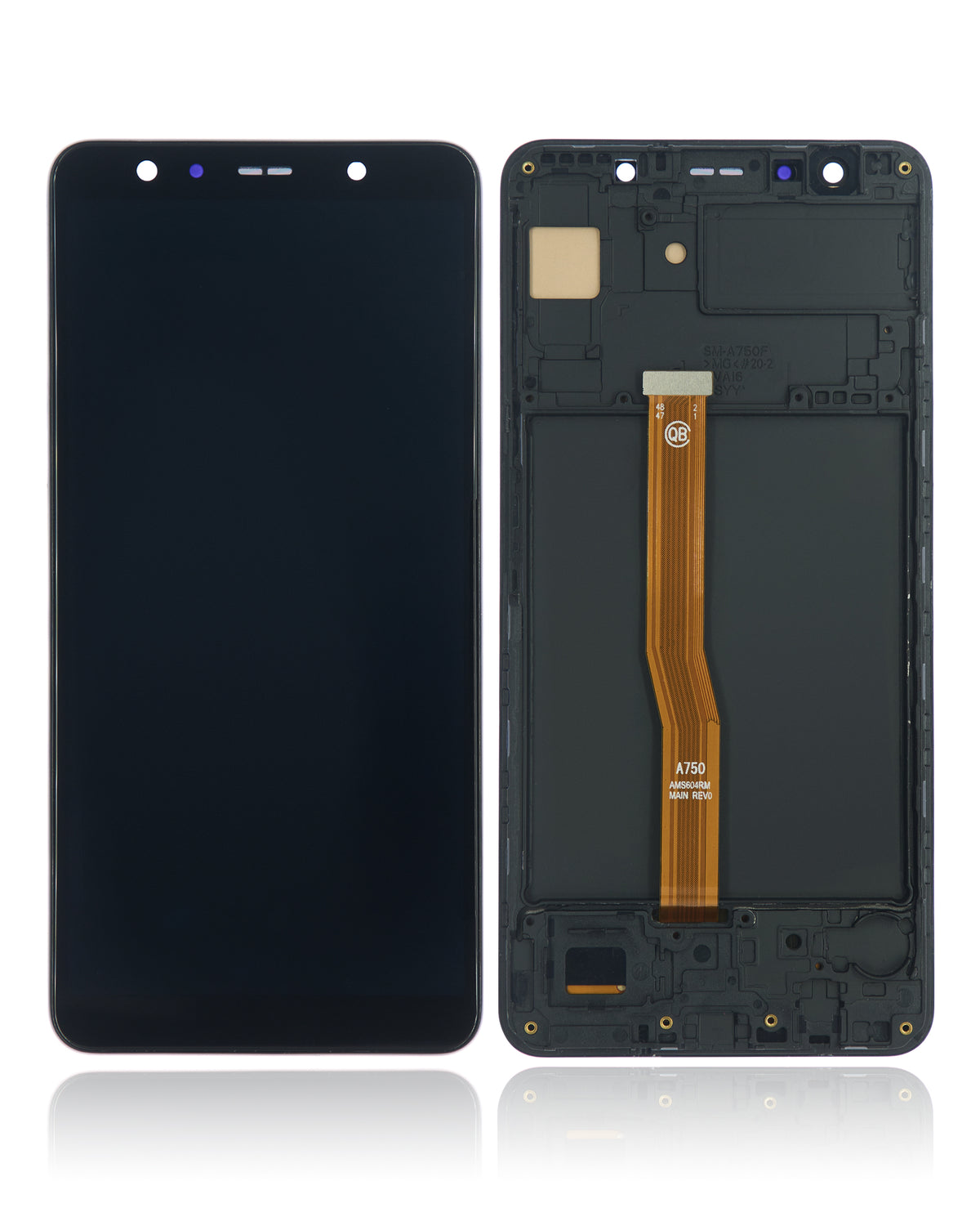 Replacement OLED Assembly With Frame Compatible For Samsung Galaxy A7 by Macfactory.in (A750 / 2018) (Vemake) (Black)