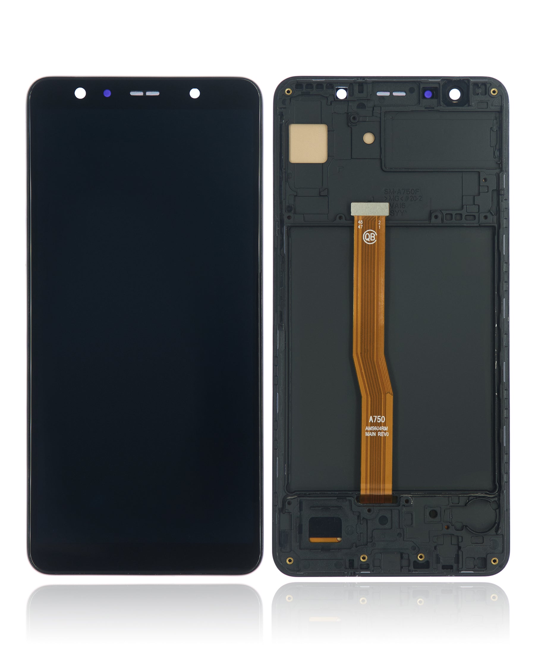 Replacement OLED Assembly With Frame Compatible For Samsung Galaxy A7 by Macfactory.in (A750 / 2018) (Vemake) (Black)