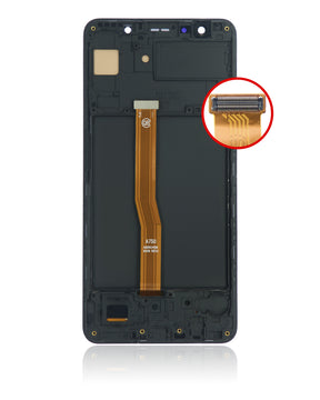 Replacement OLED Assembly With Frame Compatible For Samsung Galaxy A7 by Macfactory.in (A750 / 2018) (Vemake) (Black)