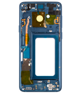 Replacement Mid-Frame Housing Compatible For Samsung Galaxy S9 Plus (With SmallParts) (Coral Blue Frame)