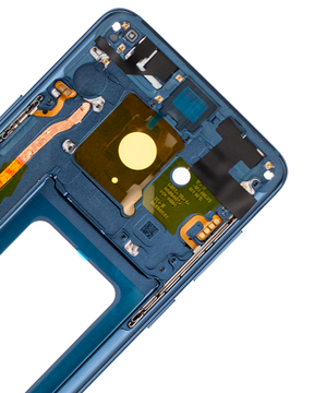 Replacement Mid-Frame Housing Compatible For Samsung Galaxy S9 Plus (With SmallParts) (Coral Blue Frame)