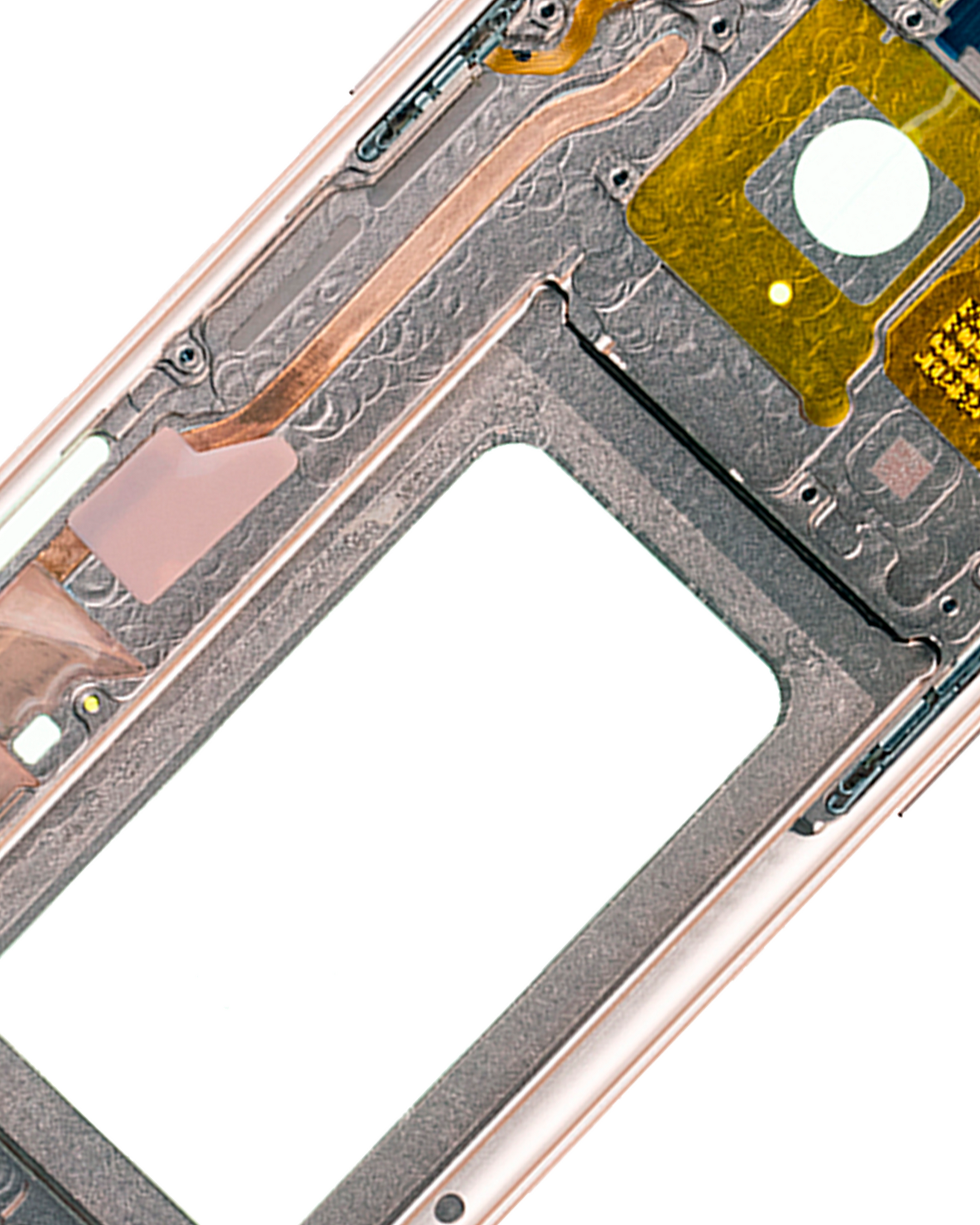 Replacement Mid-Frame Housing Compatible For Samsung Galaxy S9 Plus (With Small Parts) (Sunrise Gold Frame)