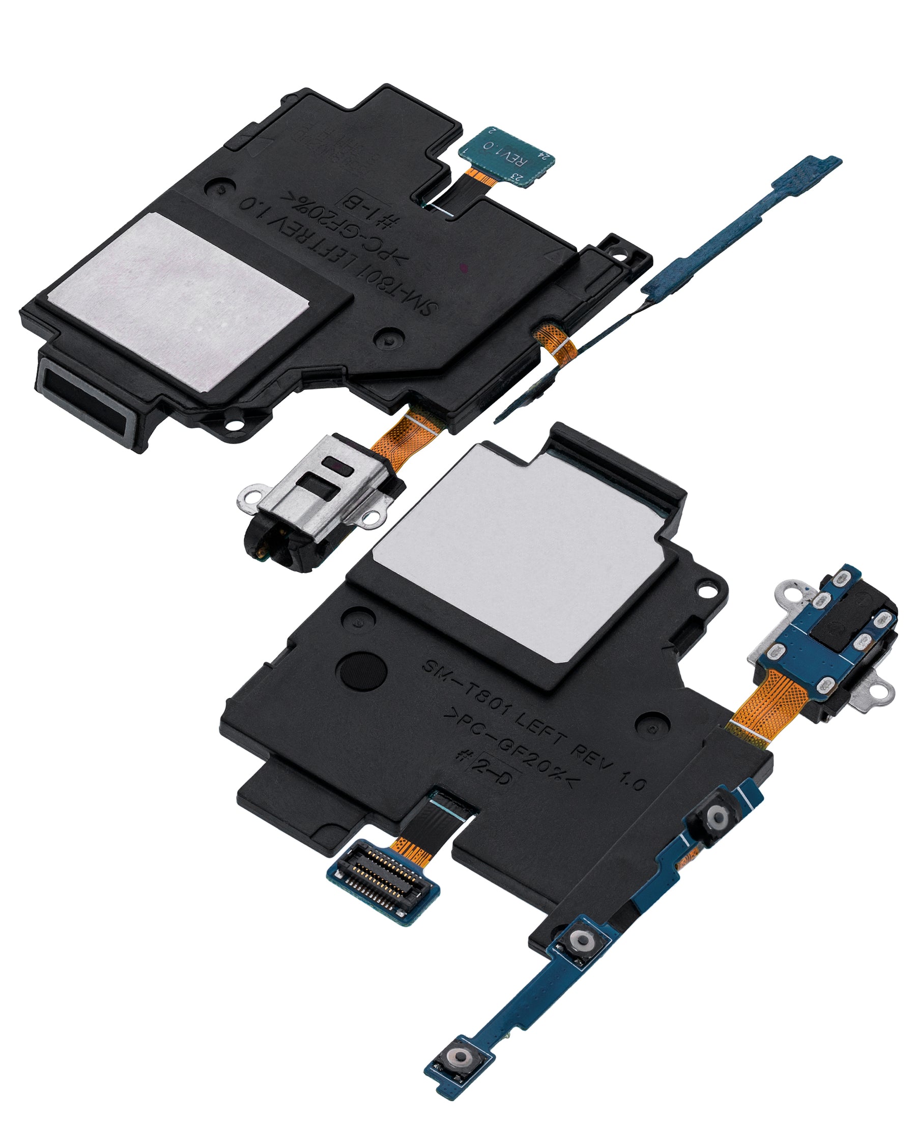 Loudspeaker With Headphone Jack And Power And Volume Flex Compatible For Samsung Galaxy Tab S 10.5" (T800 / T805) (2014) rev0.6 (2 Piece Set)