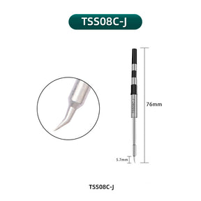 Soldering Iron Handle Tip Replacement (Curved Tip) Compatible With Quick Q8 Soldering Station (Quick Model # TSS08C-J)