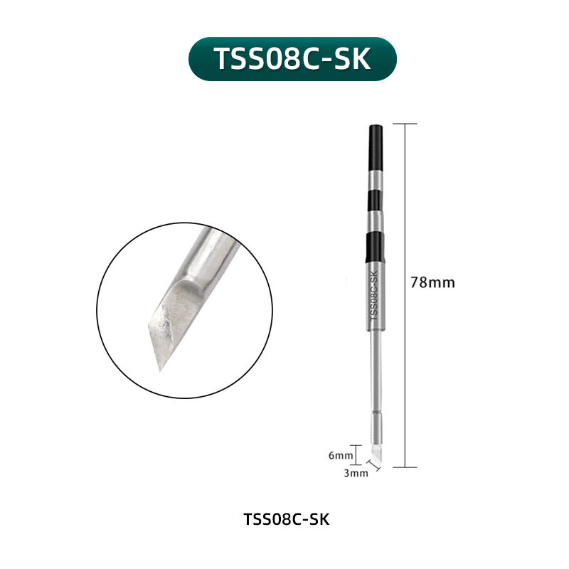 Soldering Iron Handle Tip Replacement (Knife Tip) Compatible With Quick Q8 Soldering Station (Quick Model # TSS08C-SK)