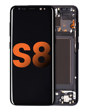 OLED Assembly With Frame Replacement  Compatible For Samsung Galaxy S8 (Blemish: Grade B) (Midnight Black)