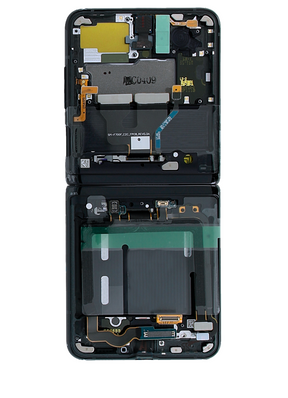 Inner OLED Assembly With Frame Compatible For Samsung Galaxy Z Flip 4G (F700) / Z Flip 5G (F707) (Service Pack) (Mirror Black)
