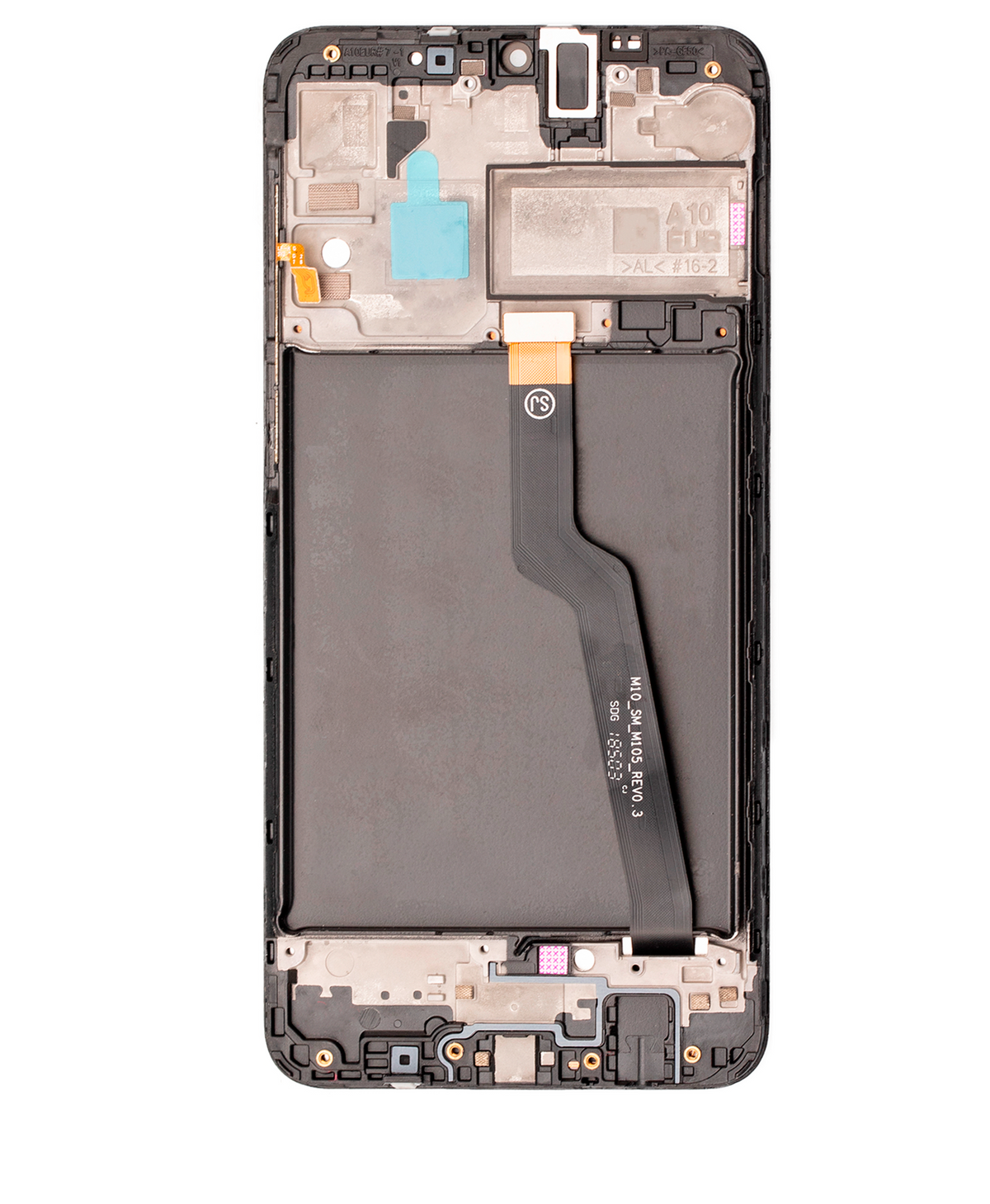 LCD Assembly With Frame Compatible For Samsung Galaxy A10 (A105 / 2019) (International Dual Sim Version) (Refurbished) (Black)