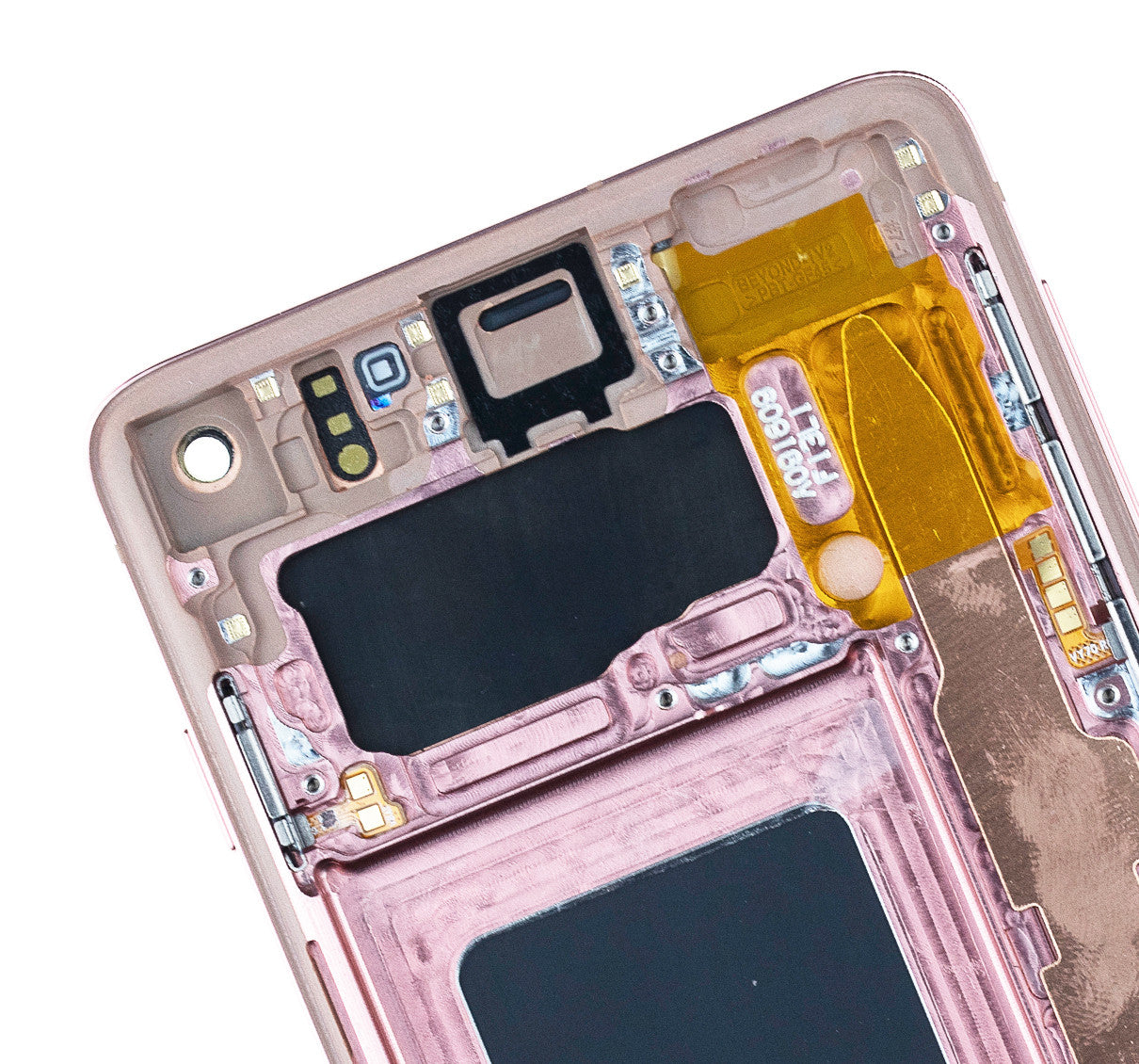 Replacement LCD Assembly With Frame (Without Finger Print Sensor) Compatible For Samsung Galaxy S10 (Aftermarket Plus: TFT) (Flamingo Pink)