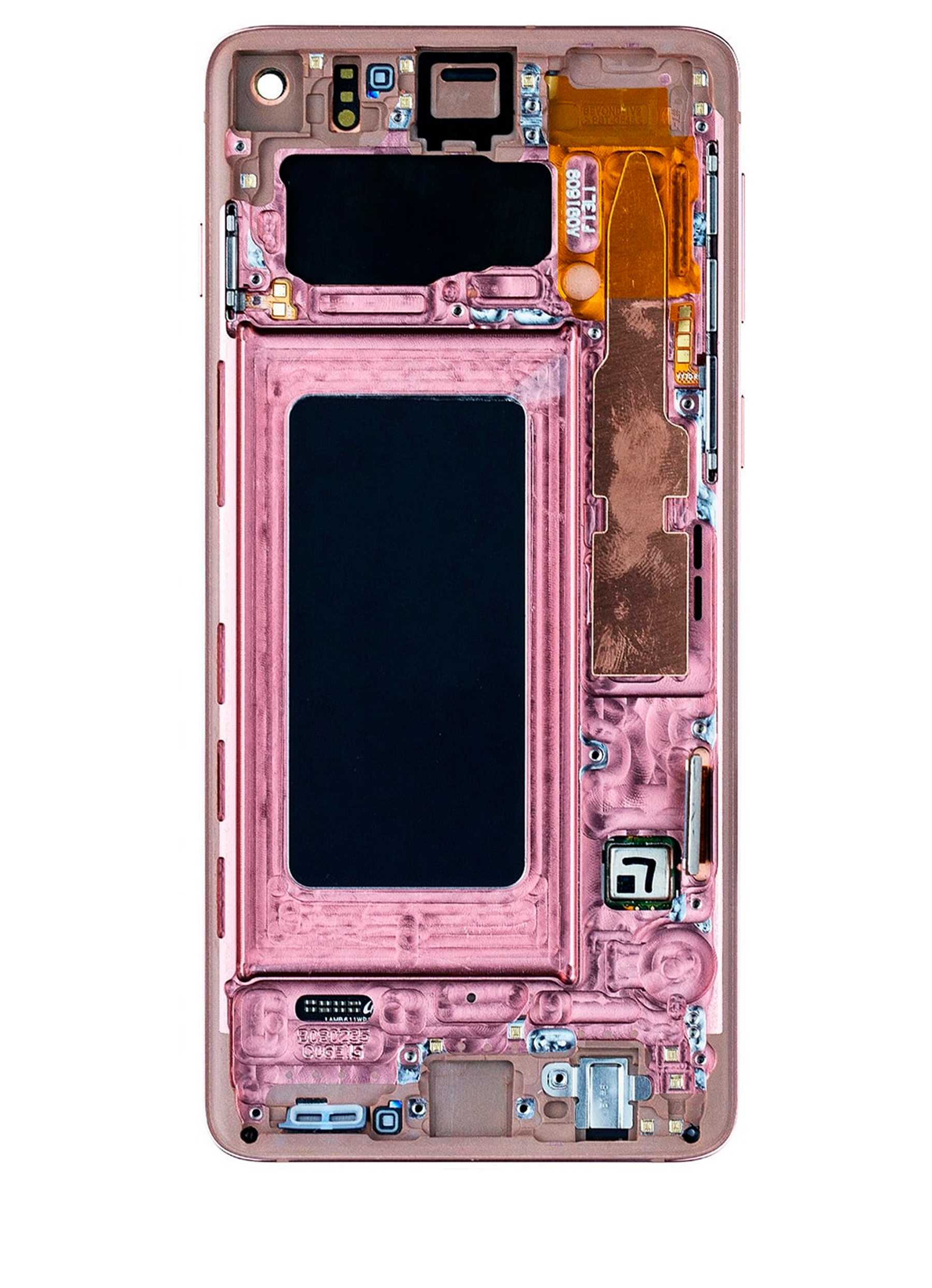 Replacement LCD Assembly With Frame (Without Finger Print Sensor) Compatible For Samsung Galaxy S10 (Aftermarket Plus: TFT) (Flamingo Pink)