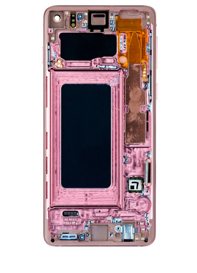 Replacement LCD Assembly With Frame (Without Finger Print Sensor) Compatible For Samsung Galaxy S10 (Aftermarket Plus: TFT) (Flamingo Pink)
