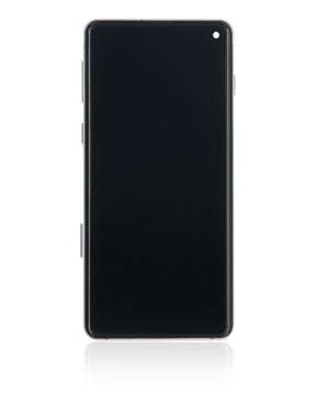 Replacement LCD Assembly With Frame (Without Finger Print Sensor) Compatible For Samsung Galaxy S10 (Aftermarket Plus: TFT) (Prism Black)