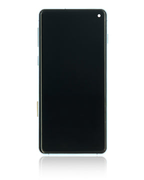 Replacement LCD Assembly With Frame (Without Finger Print Sensor) Compatible For Samsung Galaxy S10 (Aftermarket Plus: TFT) (Prism Blue)