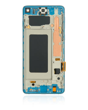 Replacement LCD Assembly With Frame (Without Finger Print Sensor) Compatible For Samsung Galaxy S10 (Aftermarket Plus: TFT) (Prism Blue)