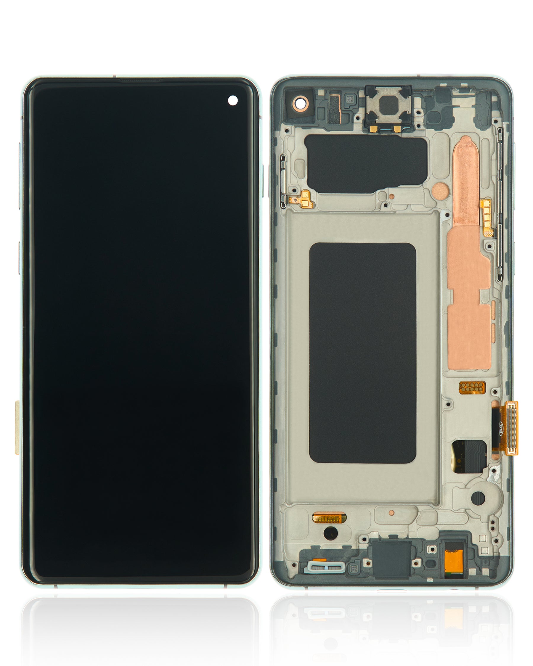 Replacement LCD Assembly With Frame (Without Finger Print Sensor) Compatible For Samsung Galaxy S10 (Aftermarket Plus: TFT) (Prism Green)