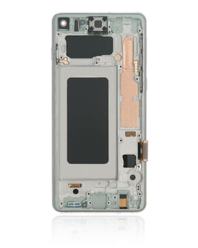 Replacement LCD Assembly With Frame (Without Finger Print Sensor) Compatible For Samsung Galaxy S10 (Aftermarket Plus: TFT) (Prism White)