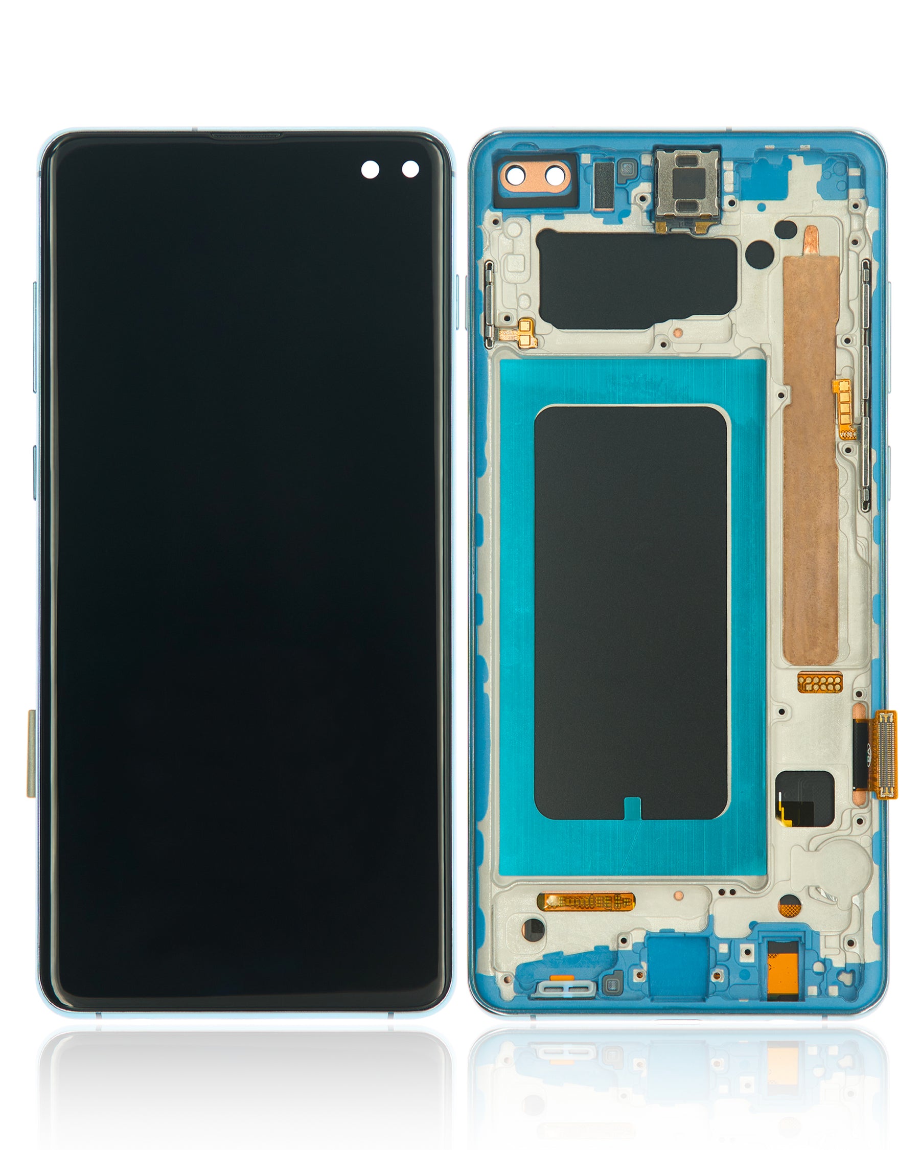 Replacement LCD Assembly With Frame (Without Finger Print Sensor) Compatible For Samsung Galaxy S10 Plus (Aftermarket Plus: TFT) (Prism Blue)