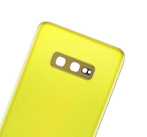 Back cover Glass With Camera Lens Compatible For Samsung Galaxy S10E Replacement  (No Logo) (Vemake) (Canary Yellow)