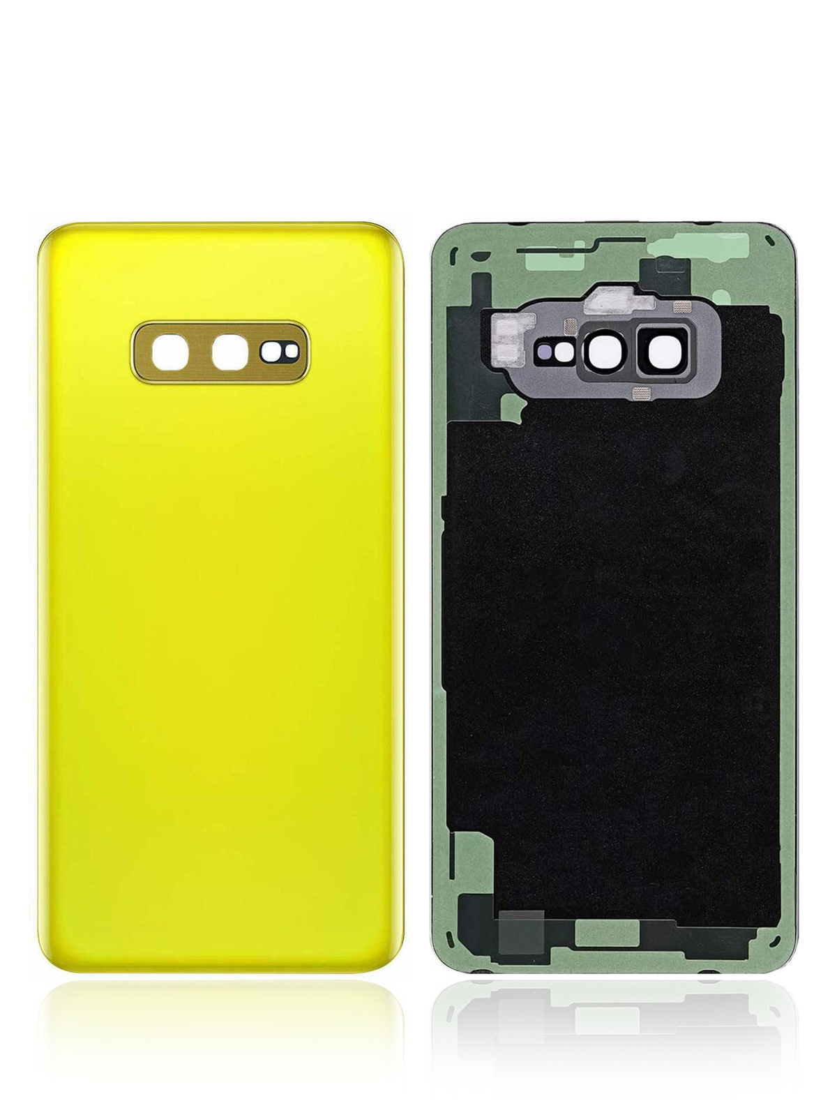 Back cover Glass With Camera Lens Compatible For Samsung Galaxy S10E Replacement  (No Logo) (Vemake) (Canary Yellow)