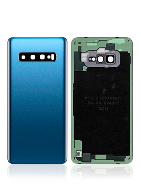 Back cover Glass With Camera Lens Compatible For Samsung Galaxy S10 Replacement  (No Logo) (Vemake) (Prism Blue)