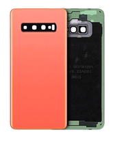 Back cover Glass With Camera Lens Compatible For Samsung Galaxy S10 Replacement (No Logo) (Vemake) (Flamingo Pink)