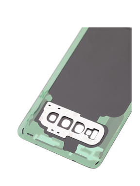 Back cover Glass With Camera Lens Compatible For Samsung Galaxy S10 Replacement (No Logo) (Vemake) (Prism White)