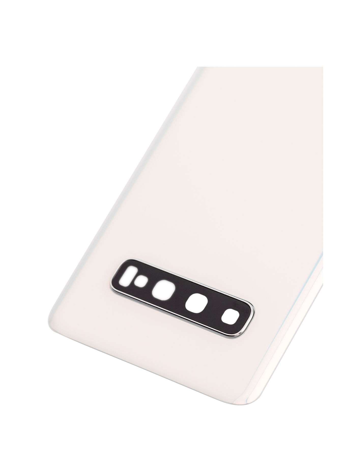 Back cover Glass With Camera Lens Compatible For Samsung Galaxy S10 Replacement (No Logo) (Vemake) (Prism White)